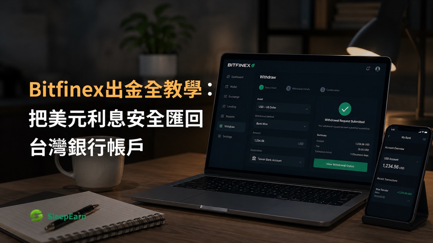 Bitfinex出金全教學:把美元利息安全匯回台灣銀行帳戶