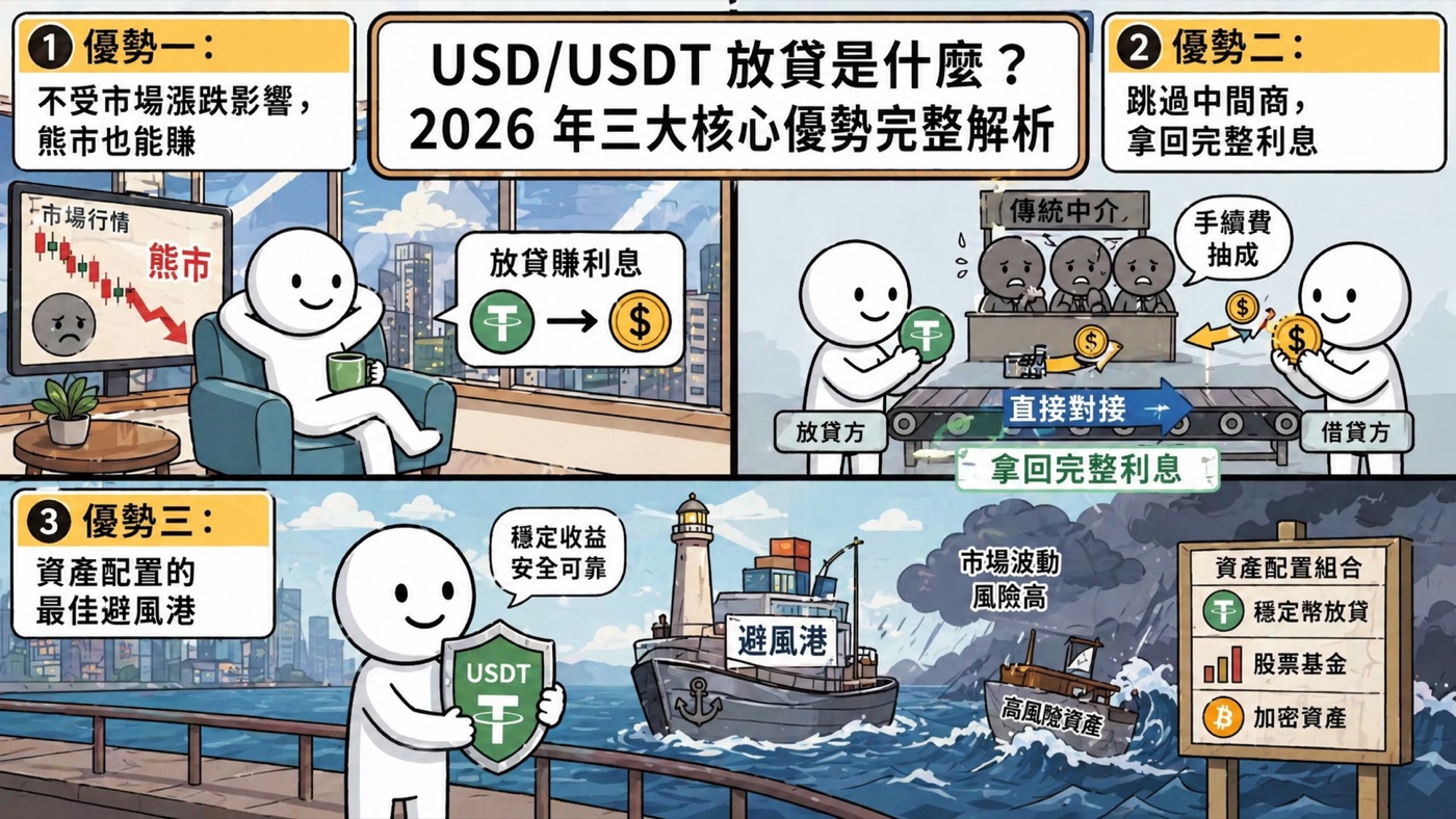 USD/USDT放貸是什麼?2026年三大核心優勢完整解析
