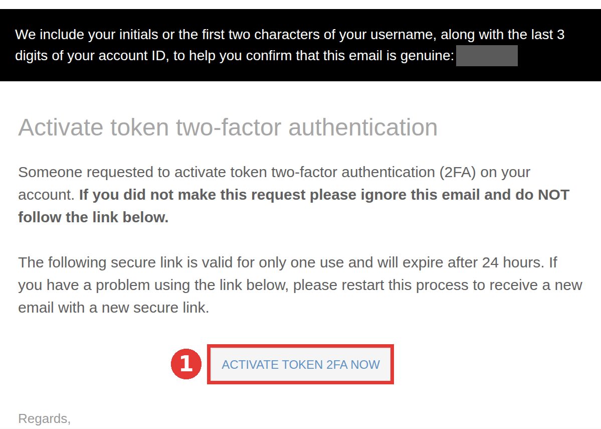 Gmail 收到 Bitfinex 2FA 啟用信,信中有 ACTIVATE TOKEN 2FA NOW 按鈕